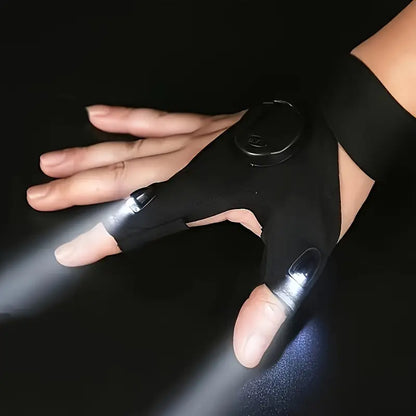 Hands-Free LED Half Finger Gloves